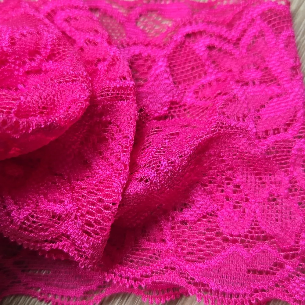 Hot Pink Lace Bowknot Headband Elastic Bow Headwrap Baby Girl Toddler Hairband